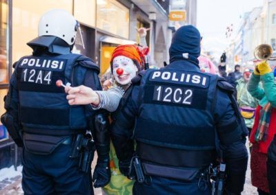 Street parody performance in Finland 2016